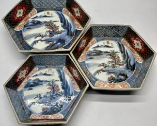 Set of Three Vintage Imari Porcelain Nesting