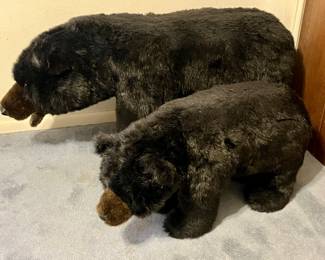 'Ditz' Pair of Large Stuffed Plush Black Bears -