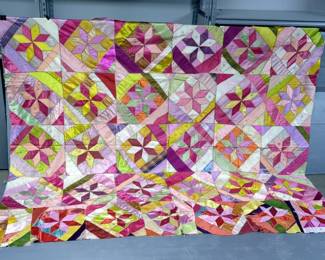 Hand Stitched Quilt With Star Patter