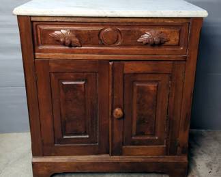 Marble Top Dry Sink With Knapp Jointed Single Drawer And Storage