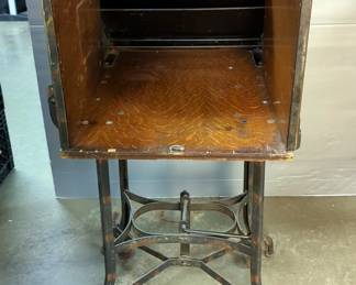 Antique Industrial "Tambour" Roll Top Typewriter Desk