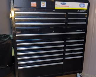 Husky 2 Piece Rolling Tool Chest And Cabinet With 18 Drawers