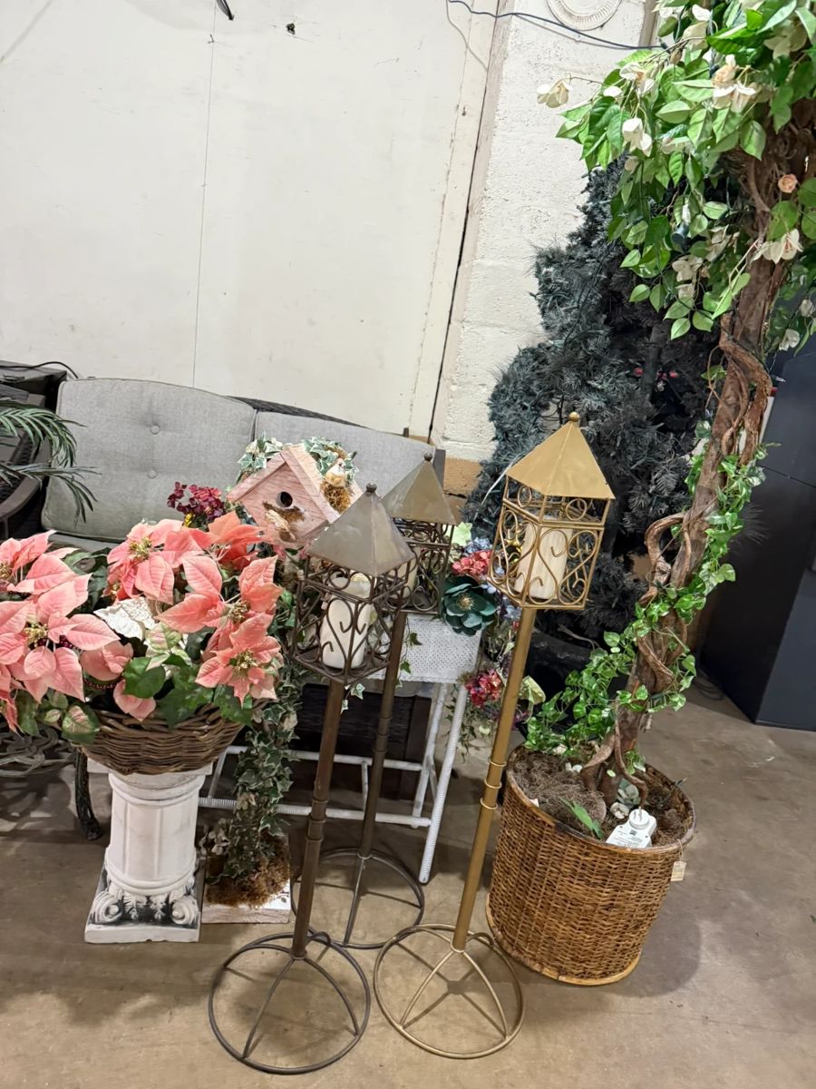Plants, candles, patio furniture