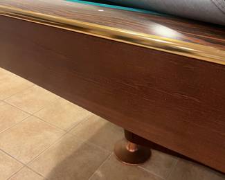 *Available for presale. Call for pricing* Brunswick Gold Crown III billiards table. This is a professional-grade slate pool table with adjustable leg levelers and sound-dampening ball returns.