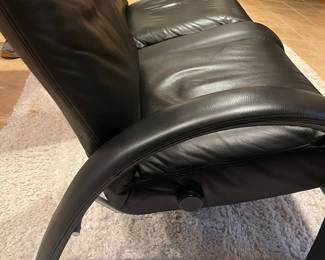 Lafer Bjork contemporary recliners. Supple black leather. Excellent condition. 