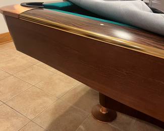 *Available for presale. Call for pricing* Brunswick Gold Crown III billiards table. This is a professional-grade slate pool table with adjustable leg levelers and sound-dampening ball returns.