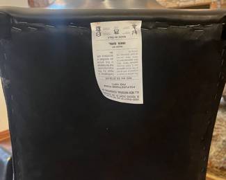 *Available for presale. Contact for pricing.* Fine Italian black leather dining chairs. Set of 6. Immaculate condition. Sold as a set. 