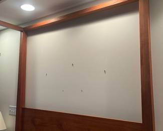 Four poster teak wood bed frame with matching end tables. In perfect condition. 