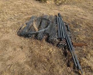 5302  6 partial Rolls of Chain link Fence Tension Wire and Posts
