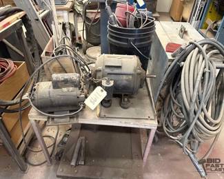 1198  Wagner Electric AC Motor, Dayton AC Motor, Furniture Dolly, Scrap Metal