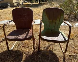 5306  Two Metal Patio Chairs