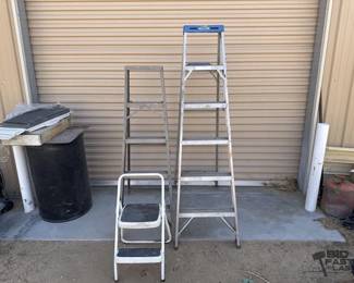 5108  2 AFrame Ladders and 1 Cosco Step Ladder