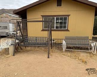 5214  2 Swinging Benches and Patio Furniture