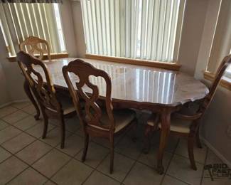 2500  Wooden Table with 4 Chairs and 2 Leafs