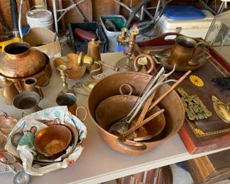 table full of copper