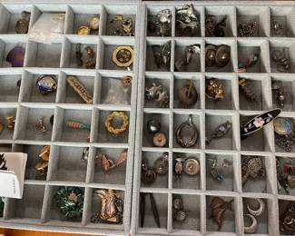 nice selection of Sterling jewelry, vintage costume.