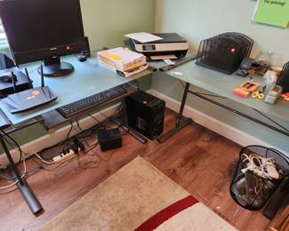 Modern Metal and Glass Desk