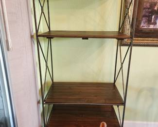 Modern Metal and Wood Display Shelving.