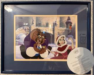 "Belle Tames The Beast" 
Disney Lithograph with COA on the back.