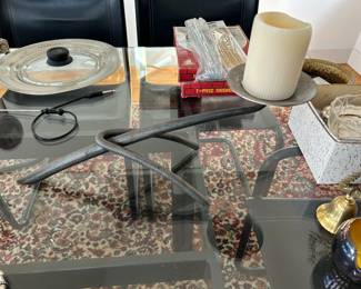 A PAIR OF THESE COOL CONTEMPORARY CANDLES. 