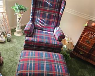 Wing chair & ottoman