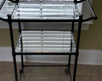 Glass and metal tea cart