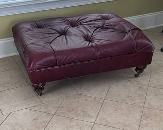 Burgundy leather stool