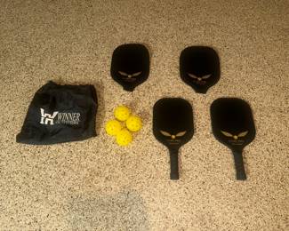 Pickleball Paddles, Balls, & Bag