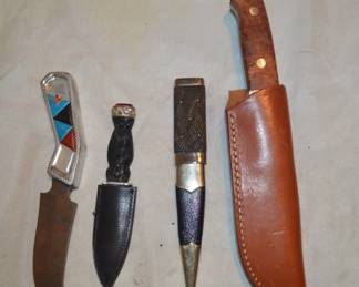 Assorted knives and sheaths
