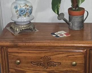 2 Drawer Nightstand- Floral Lamp 