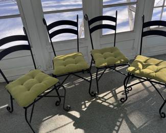 (4) Black Metal Chairs