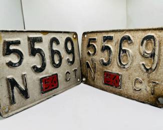 Pair of Old License Plates
