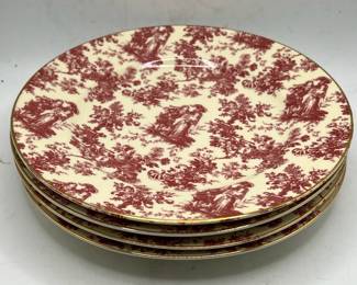 Gold Trimmed Pink & Cream Floral Porcelain
