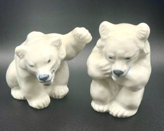 (2) Royal Copenhagen polar bear figurines