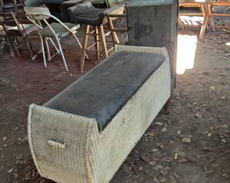 Vintage Wicker Bench