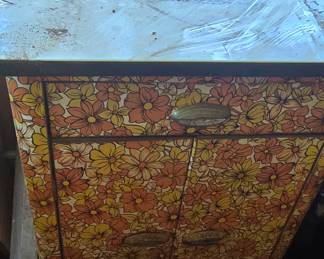 This is a 1960's Metal Cabinet with Porcelain Top