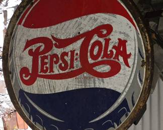 Large Original Pepsi Sign on Pole