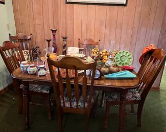 dining room table and five chairs