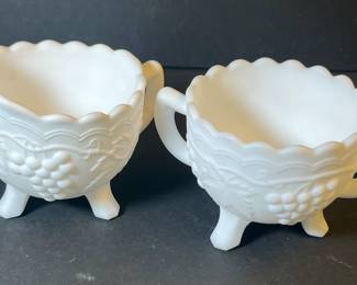 Westmorland milk glass creamer and sugar