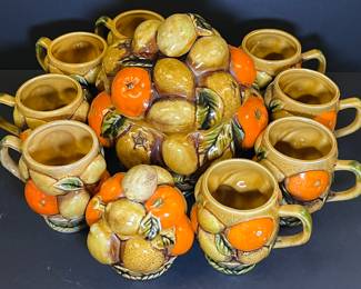 Inarco soup tureen, jam jar and mugs
