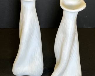 white ceramic vases