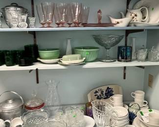 assorted glassware and china