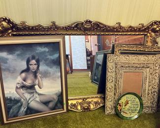 large HEAVY framed wall mirror