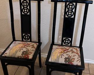 Asian Inspired Chairs (very heavy) solid wood 