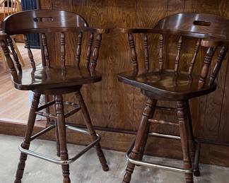 Vintage Wooden Barstools 