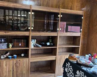 Large (3) part Bookcase with glass doors for collectibles 