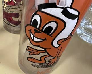Vintage Rocky and Bullwinkle glasses