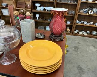 Sausalito Amber Yellow Stoneware Plates