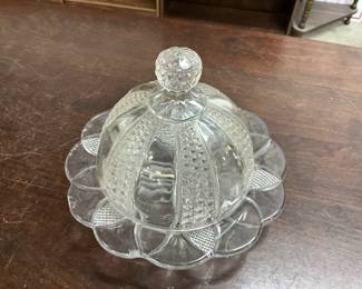 Antique butter dish from the 1890s from Early American Pattern Glass