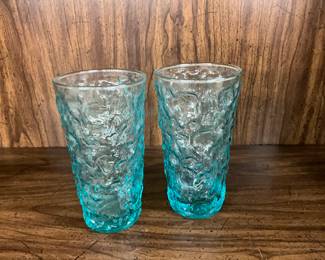 Vintage Anchor Hocking Lido Milao Glass Aquamarine